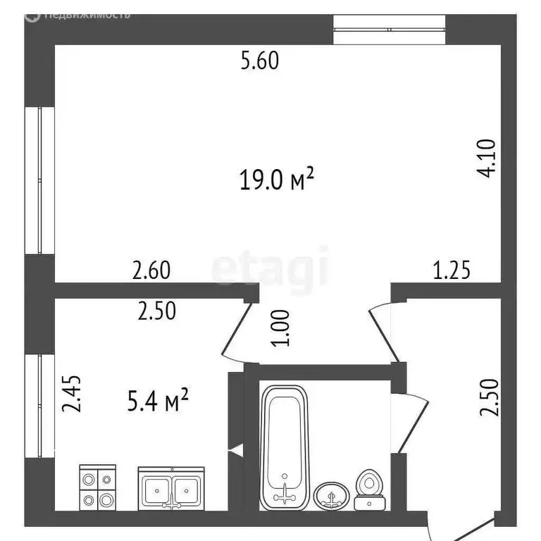 1-комнатная квартира: Орёл, Приборостроительная улица, 70 (30.3 м) - Фото 1