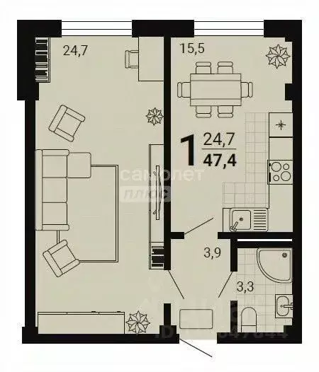 1-к кв. Дагестан, Дербентский район, с. Джалган ул. Дагестанская, 24 ... - Фото 2