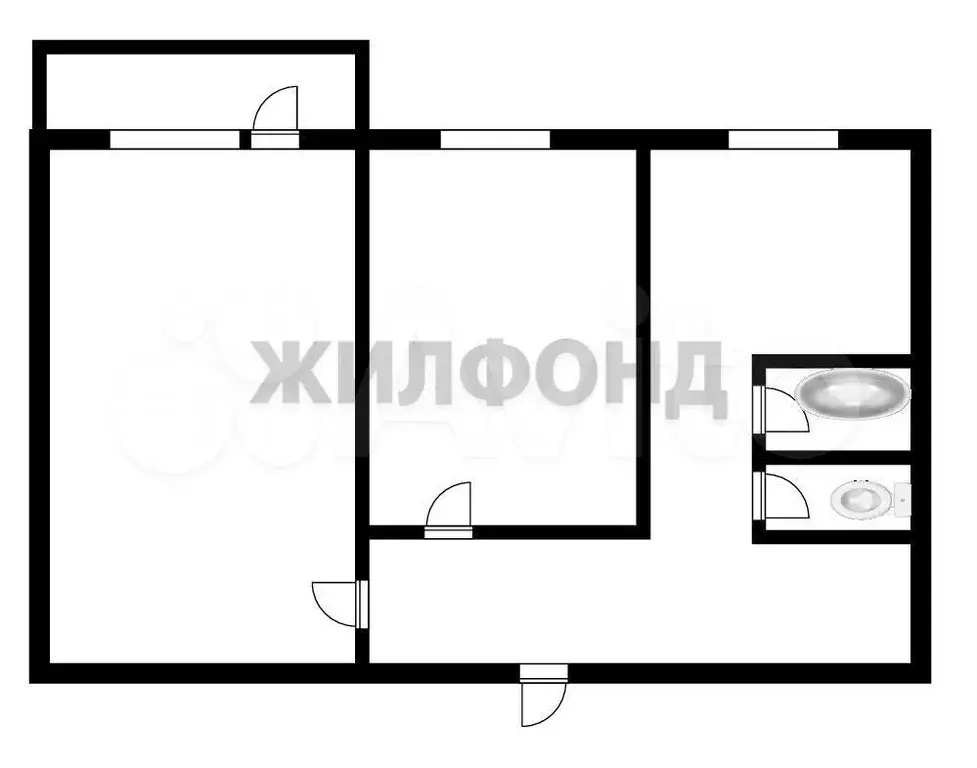 2-к. квартира, 44 м, 5/5 эт. - Фото 0