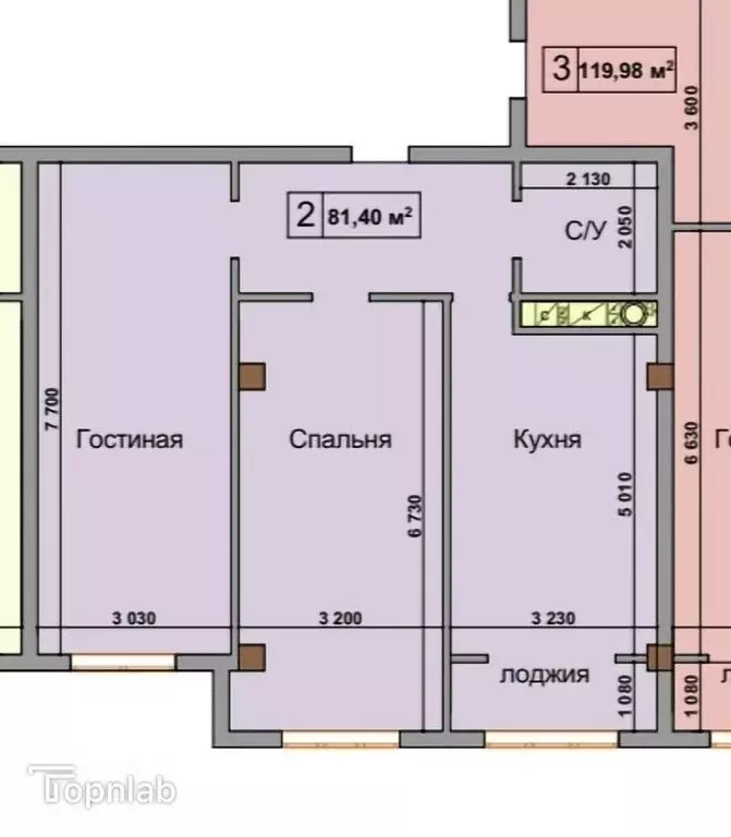 2-комнатная квартира: Нальчик, улица Героя России Т.М. Тамазова, 7к1 ... - Фото 0