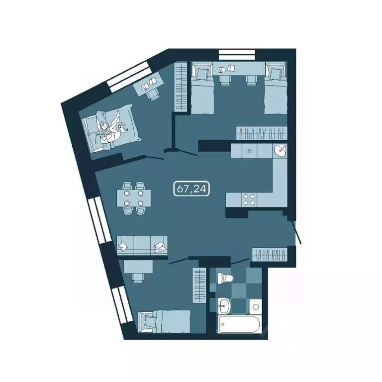 4-к кв. Приморский край, Владивосток ул. Борисенко (67.13 м) - Фото 1