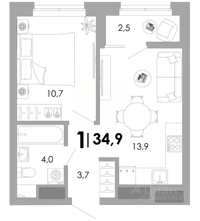 1-к кв. Владимирская область, Владимир Октябрьский военный городок,  ... - Фото 1
