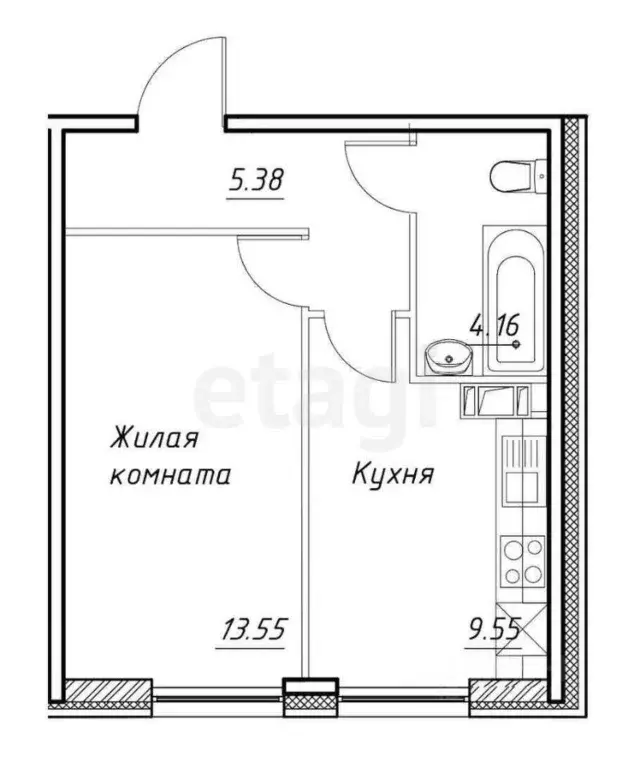 1-к кв. Саратовская область, Саратов ш. Ново-Астраханское, 83 (30.0 м) - Фото 1