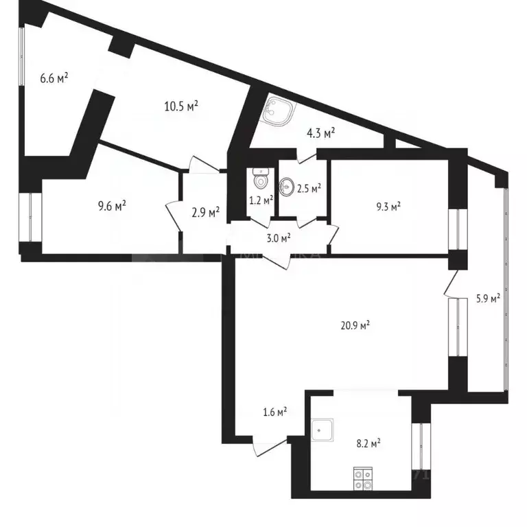 3-к кв. Тюменская область, Тюмень ул. Николая Чаплина, 132 (74.0 м) - Фото 1