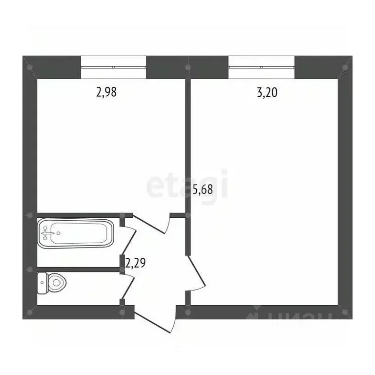 1-к кв. Амурская область, Белогорск ул. 50 лет Комсомола, 139 (32.0 м) - Фото 2