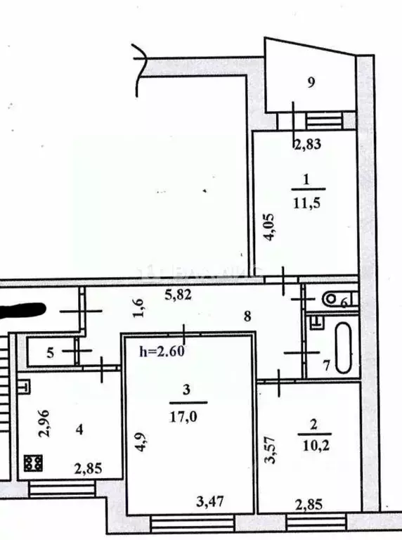3-к кв. Пензенская область, Пенза ул. Бородина, 12 (70.0 м) - Фото 2
