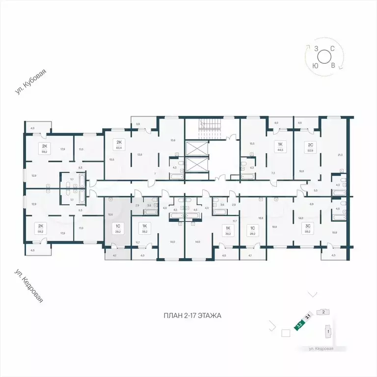 Квартира-студия, 29,2 м, 12/17 эт. - Фото 1
