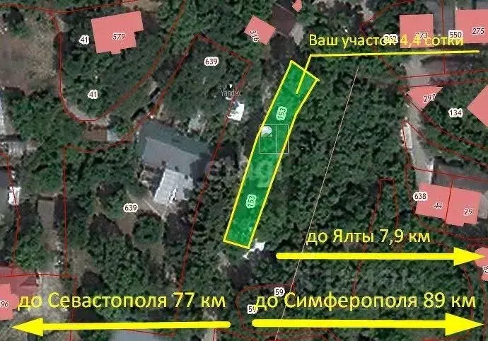 Участок в Крым, Ялта муниципальный округ, пос. Горное ул. Лесная (4.4 ... - Фото 1