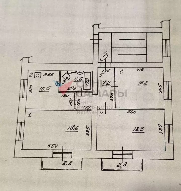 3-к. квартира, 76 м, 2/5 эт. - Фото 0