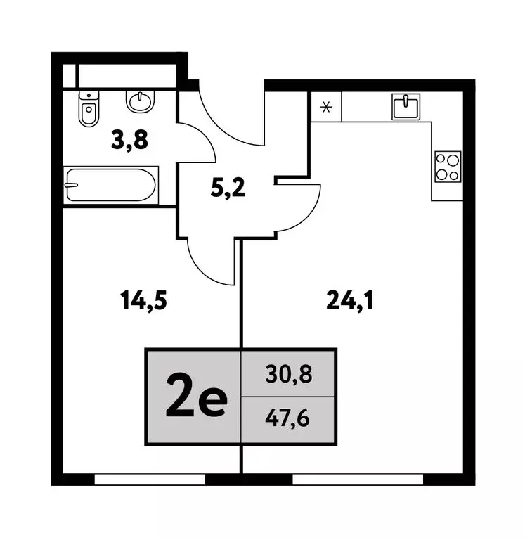 2-комнатная квартира: Москва, Фестивальная улица, 15к4 (47.6 м) - Фото 0