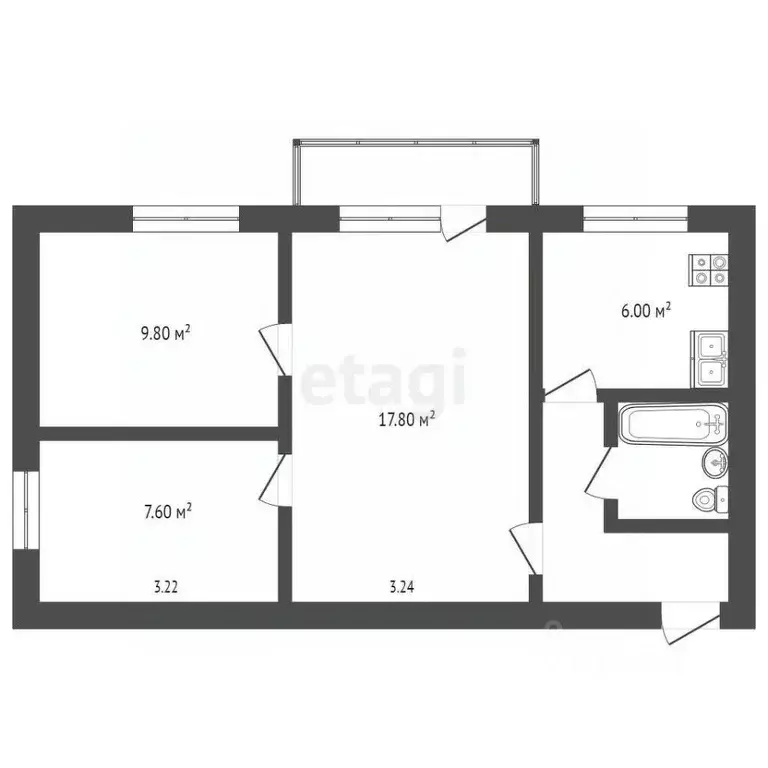 3-к кв. Крым, Джанкой ул. Нестерова (49.0 м) - Фото 2