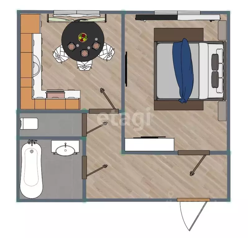 1-к кв. Сахалинская область, Южно-Сахалинск Комсомольская ул., 233 ... - Фото 2