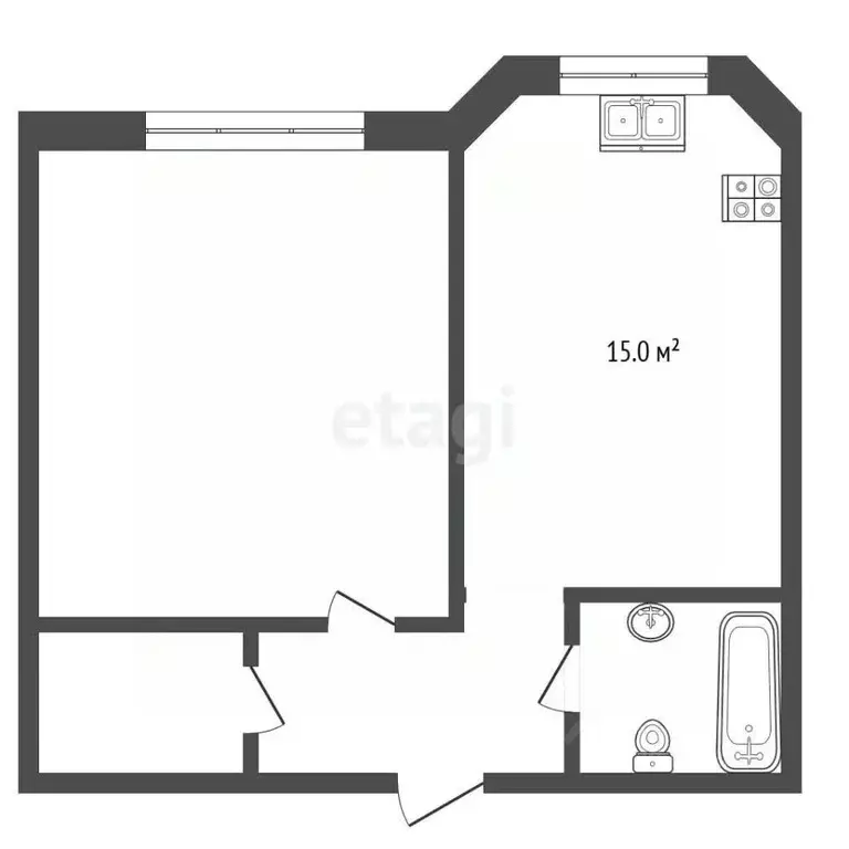 1-к кв. Ставропольский край, Пятигорск пер. Березовый (44.0 м) - Фото 2