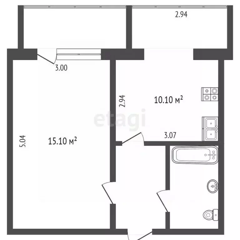 1-к кв. Ханты-Мансийский АО, Сургут ул. Мелик-Карамова, 74Б (34.9 м) - Фото 1