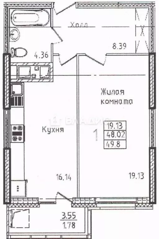 1-к кв. Пензенская область, Пенза ул. Лозицкой, 1А (48.0 м) - Фото 1