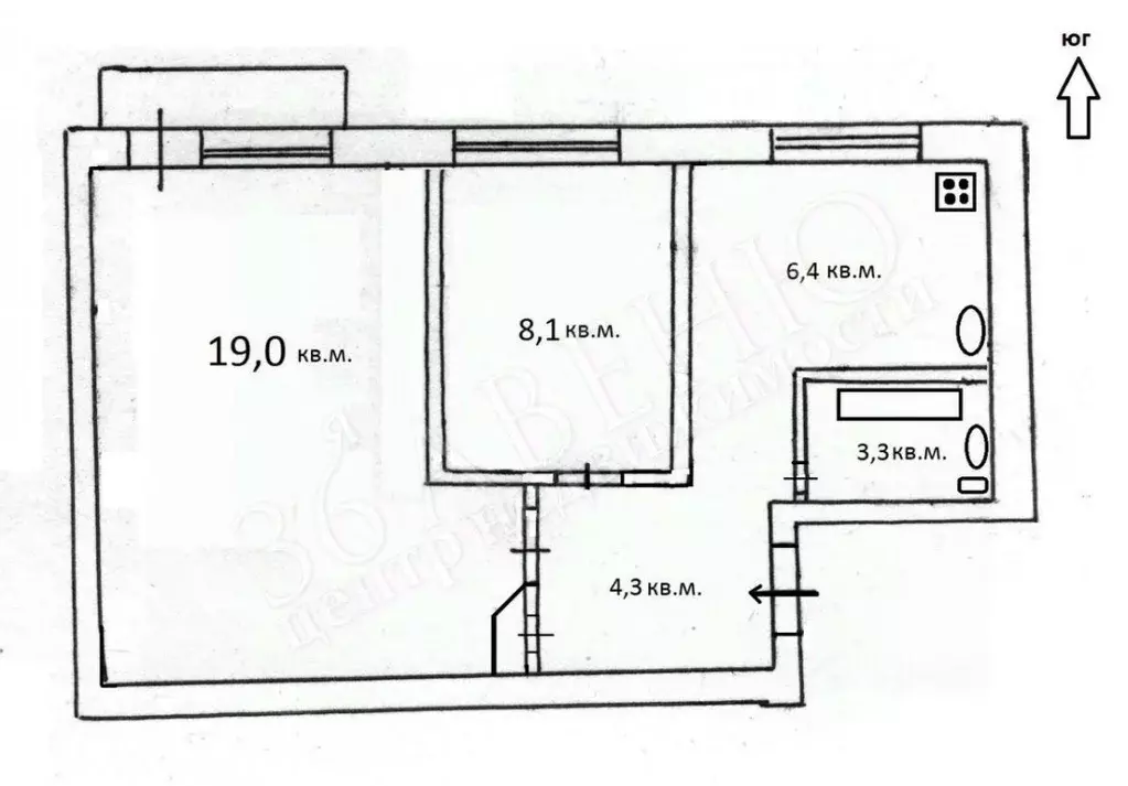 2-к кв. Воронежская область, Воронеж Кольцовская ул., 76 (41.3 м) - Фото 1