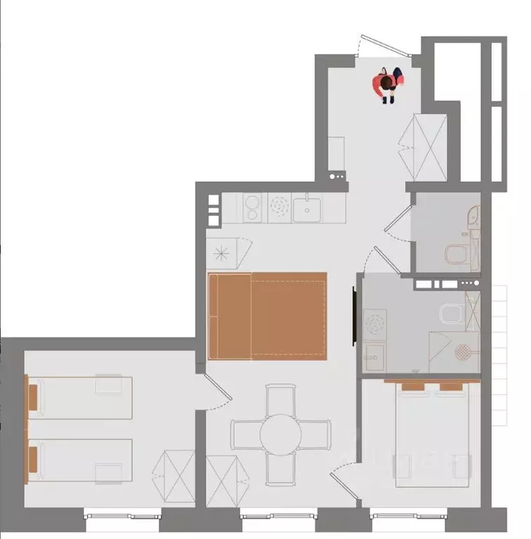 3-к кв. Иркутская область, Иркутск Смартаменты жилой комплекс (51.97 ... - Фото 2