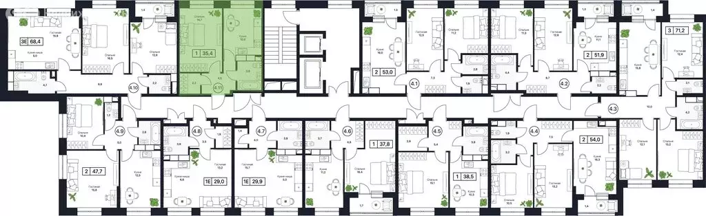 1-комнатная квартира: Пушкино, ЖК Пушкино Град (35.4 м) - Фото 2