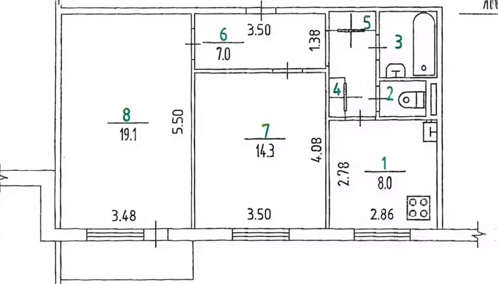 2-к кв. Орловская область, Орел Московское ш., 111 (54.0 м) - Фото 2
