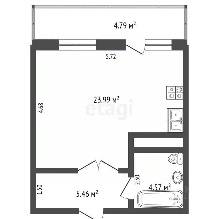 Студия Самарская область, Самара просп. Карла Маркса, 4Б (38.0 м) - Фото 1