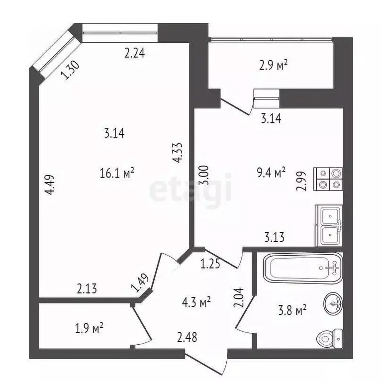 1-к кв. Санкт-Петербург Выборгское ш., 15 (35.5 м) - Фото 1