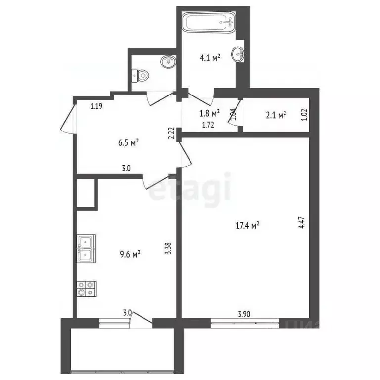 1-к кв. Ямало-Ненецкий АО, Новый Уренгой Оптимистов мкр, 4/3 (43.1 м) - Фото 1