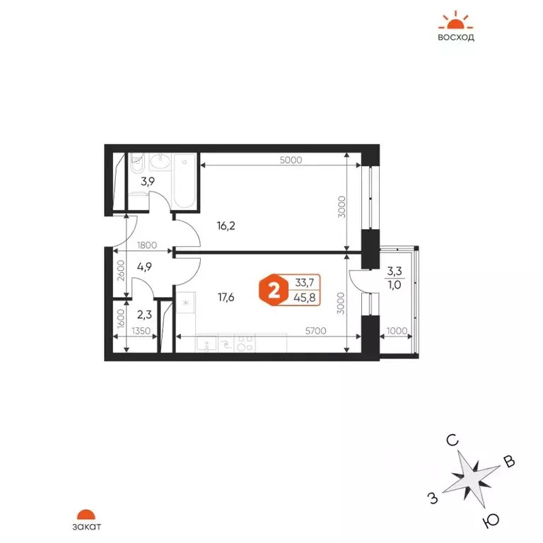 2-к кв. Московская область, Балашиха Гагарина мкр, ул. Проектная, 4 ... - Фото 1