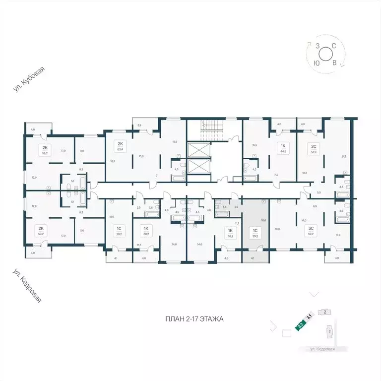 Квартира-студия: Новосибирск, Кедровая улица, 80/3 (29.2 м) - Фото 1