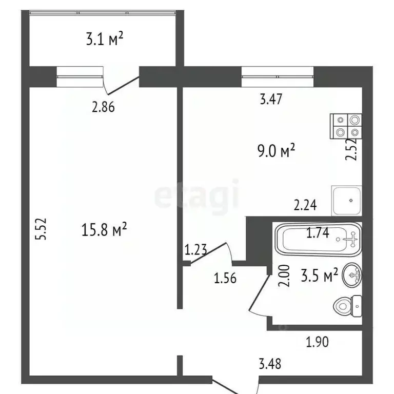 1-к кв. Мордовия, Саранск ул. Косарева, 81 (36.7 м) - Фото 0