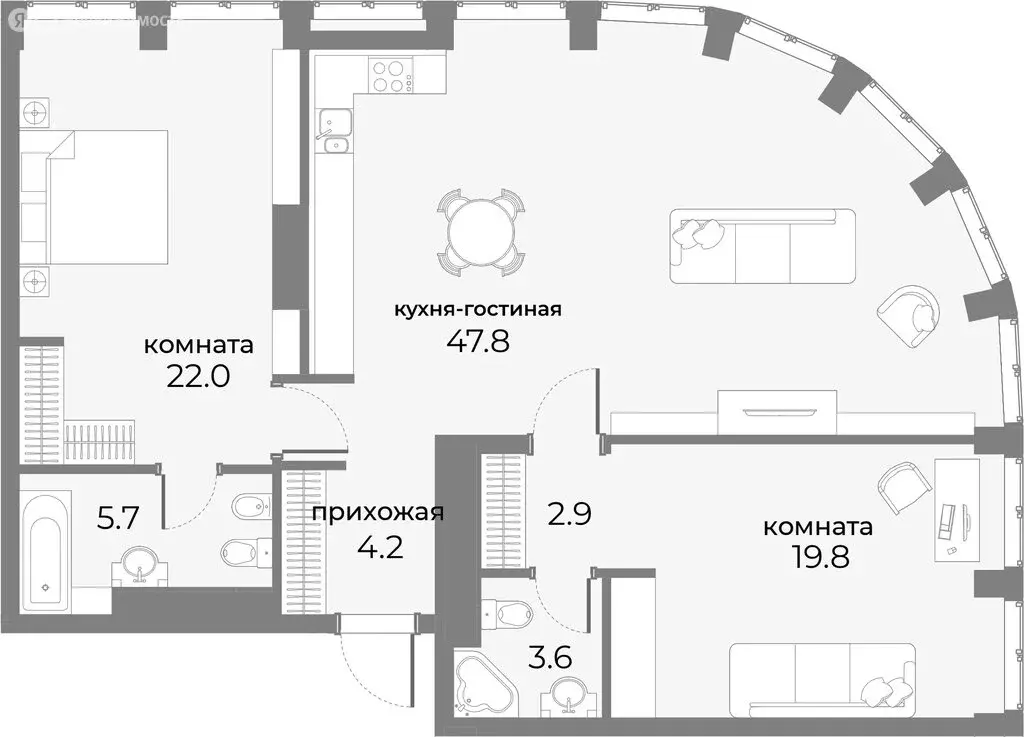 2-комнатная квартира: Москва, Дружинниковская улица, 15А (106 м) - Фото 1