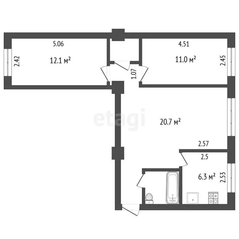 3-комнатная квартира: Калуга, Социалистическая улица, 4 (58 м) - Фото 0