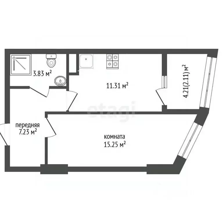 1-к кв. Ростовская область, Ростов-на-Дону Привокзальная ул., 3/1 ... - Фото 2
