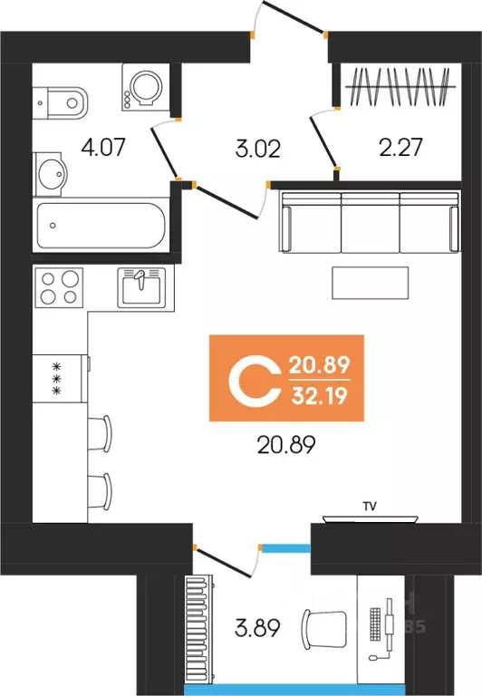 Студия Башкортостан, Октябрьский ул. Островского, 123 (32.19 м) - Фото 1
