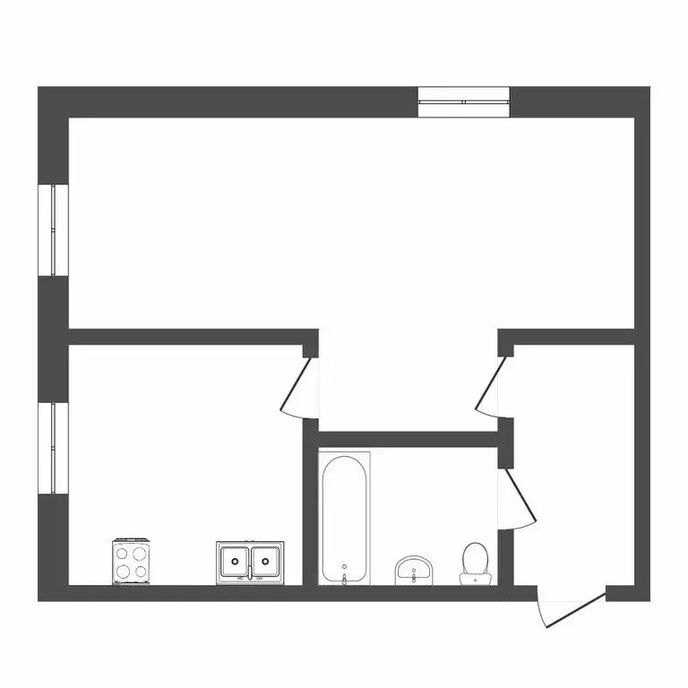 1-комнатная квартира: Новотарманский, Центральная улица, 55 (30 м) - Фото 1