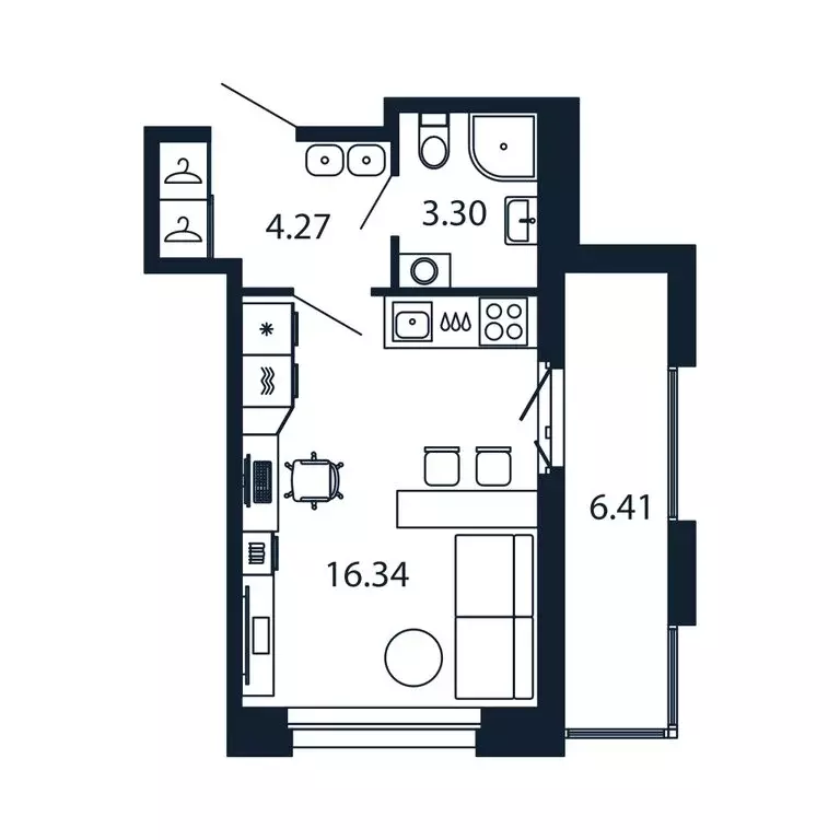 Квартира-студия: городской посёлок Новоселье, Центральная улица, 30к2 ... - Фото 1