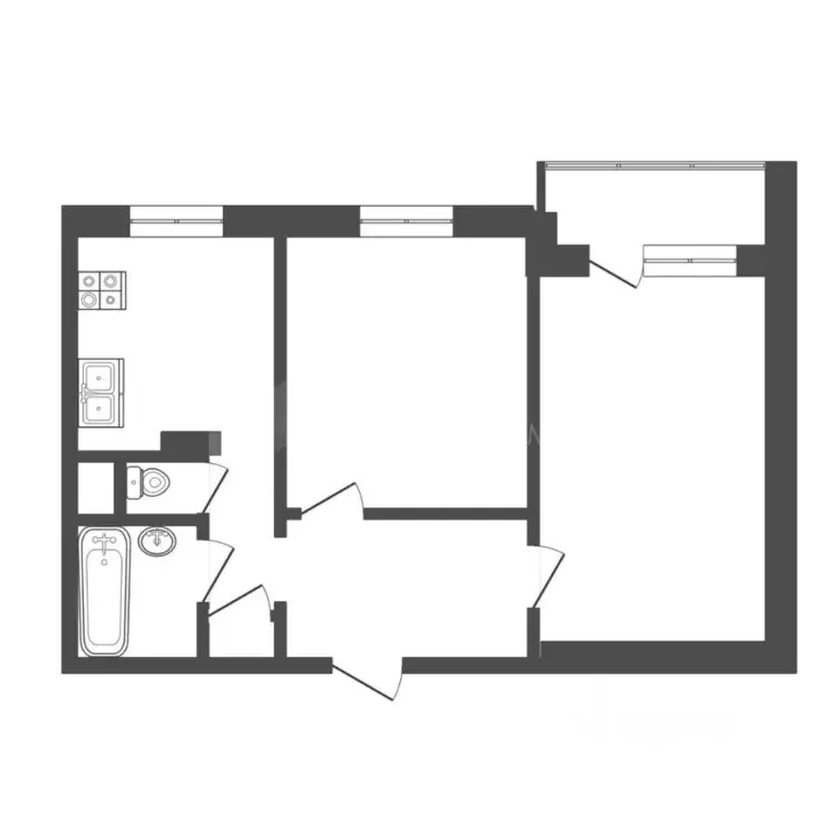 2-к кв. Тюменская область, Тюмень Одесская ул., 38 (51.5 м) - Фото 2