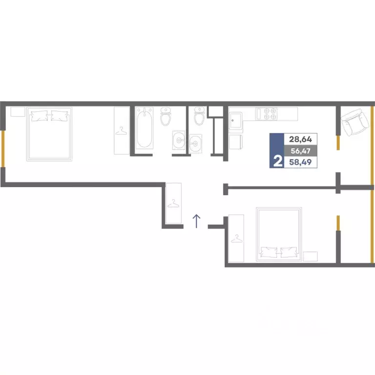 2-к кв. Крым, Симферопольский район, Мирновское с/пос, с. Белоглинка ... - Фото 0