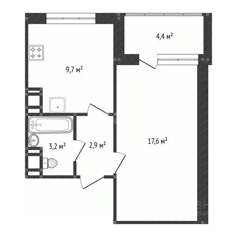 1-к кв. Башкортостан, Уфа ул. Генерала Кусимова, 18 (35.6 м) - Фото 2