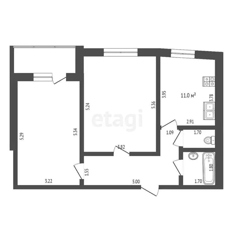 2-комнатная квартира: Клин, Волоколамское шоссе, 3А (62.6 м) - Фото 0