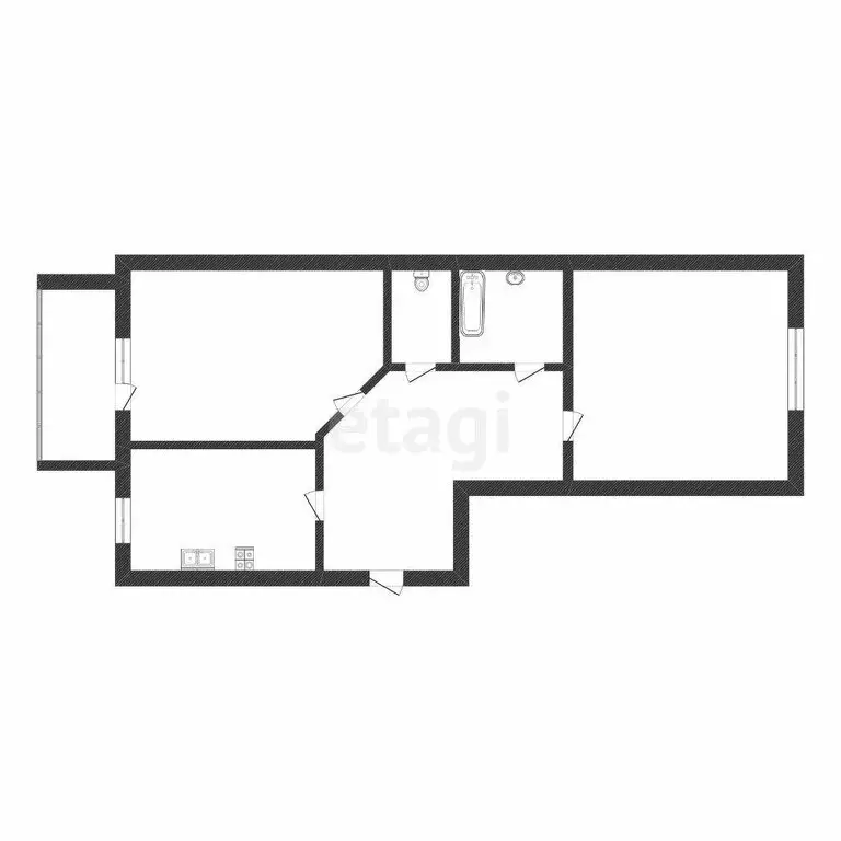 2-комнатная квартира: Винзили, Вокзальная улица, 78 (57.9 м) - Фото 1