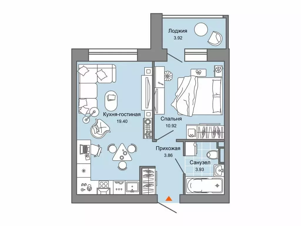 1-комнатная квартира: Киров, улица 4-й Пятилетки, 84 (40 м) - Фото 1