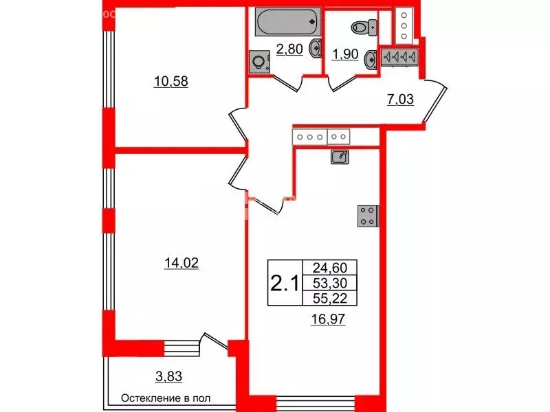 2-комнатная квартира: Санкт-Петербург, Кубинская улица, 76к1 (59 м) - Фото 0