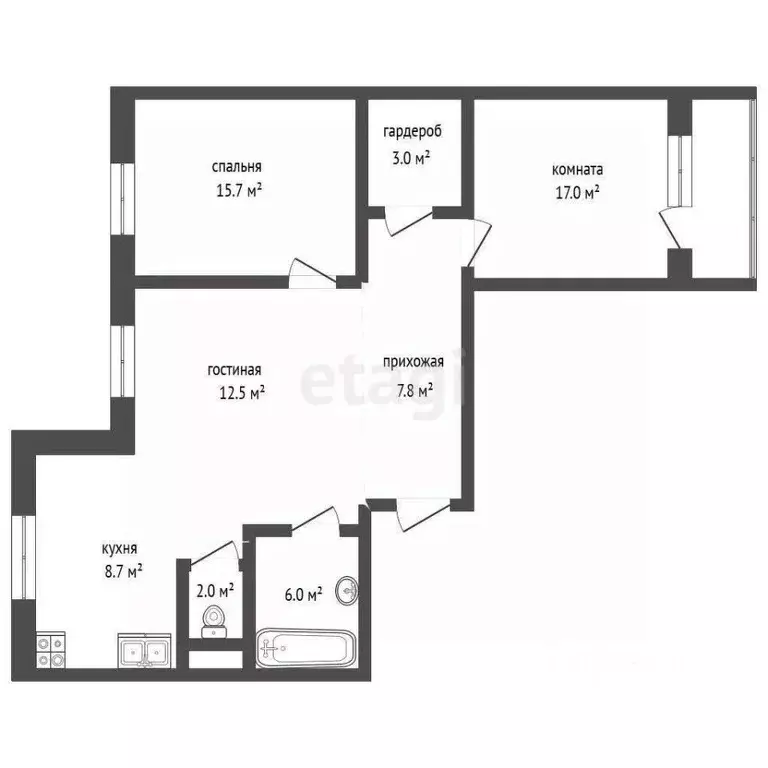 3-к кв. Ярославская область, Ярославль ул. Бабича, 10/22 (74.0 м) - Фото 1