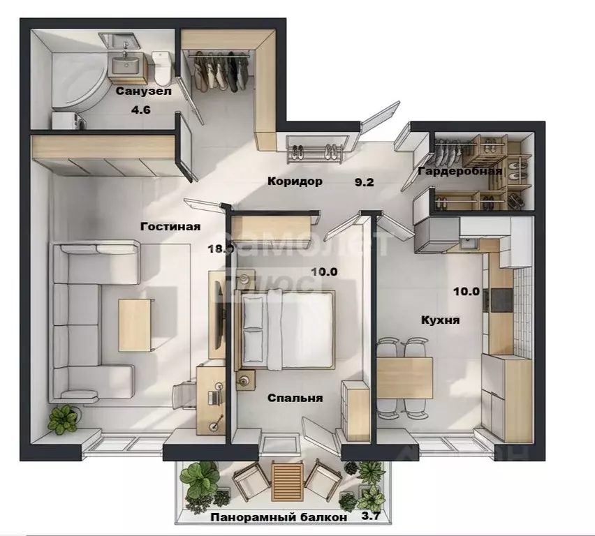 2-к кв. Липецкая область, Липецк ул. Гоголя, 37 (54.5 м) - Фото 2