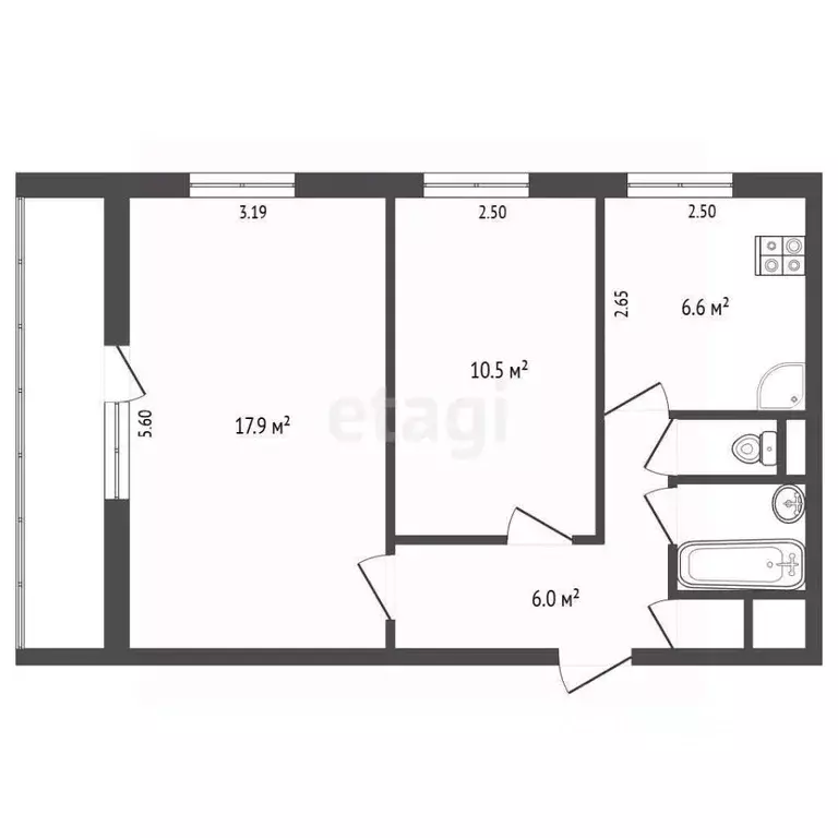 2-к кв. Московская область, Видное Школьная ул., 82 (44.2 м) - Фото 2