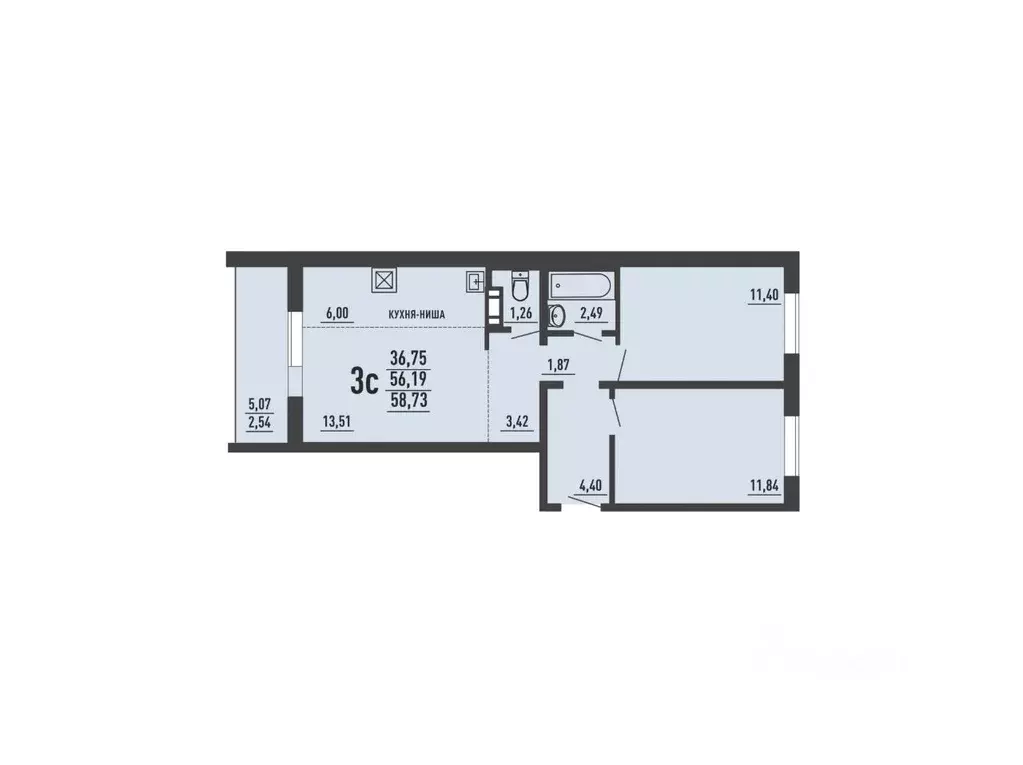 3-к кв. Челябинская область, Челябинский городской округ, пос. ... - Фото 1