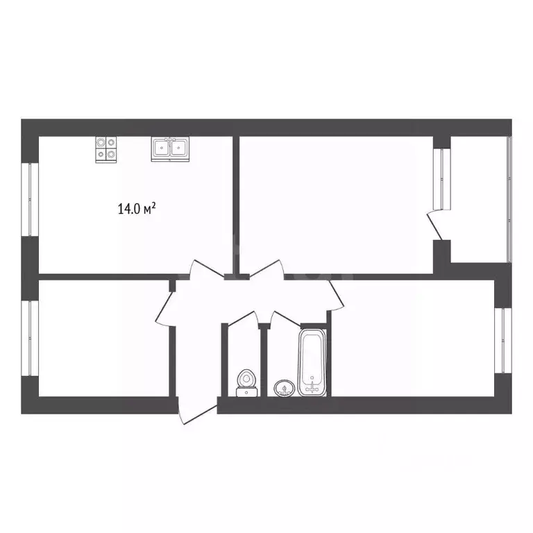 3-к кв. Ямало-Ненецкий АО, Муравленко ул. Нефтяников, 40 (70.0 м) - Фото 2