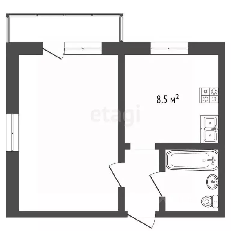 1-к кв. Пермский край, Пермский муниципальный округ, с. Фролы ул. ... - Фото 1