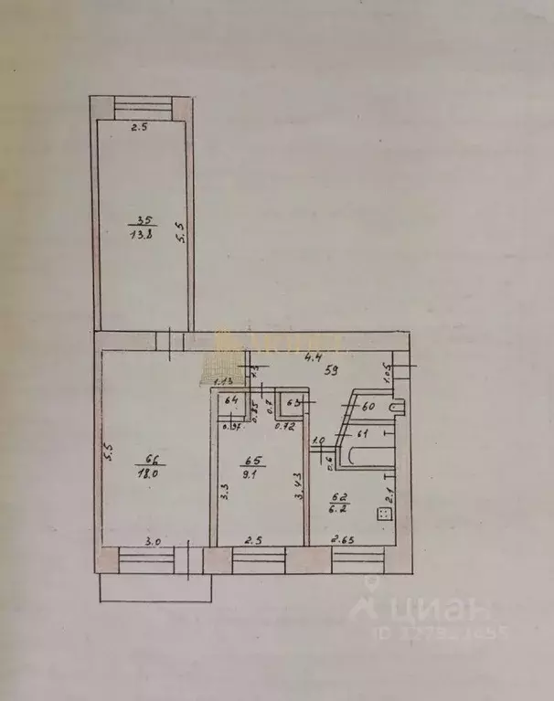 3-к кв. Татарстан, Елабуга просп. Мира, 8 (58.4 м) - Фото 2