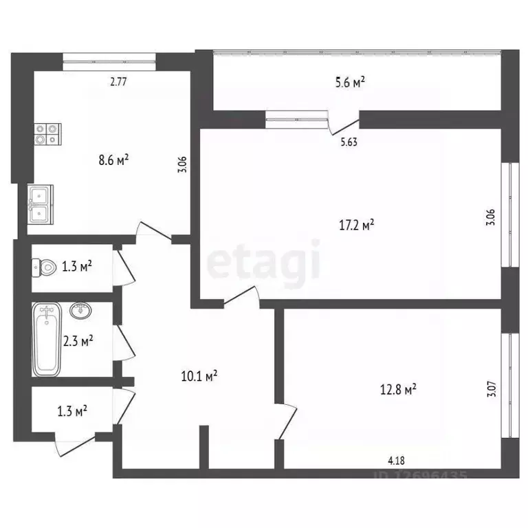 2-к кв. Московская область, Красногорск ул. Карбышева, 33 (52.3 м) - Фото 2